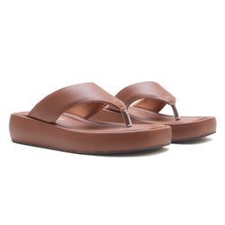 Sandália Flatform - Chiara - Caramelo - 25543 -C - ANALAURACALCADOS