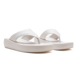 Sandália Flatform - Chiara -Off White - 25543 -A - ANALAURACALCADOS