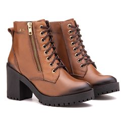 Bota Cano Curto, Rita - Conhaque. - 20415-10 - ANALAURACALCADOS
