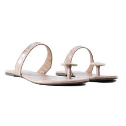 Rasteira Flat - Maya, Bege - 21755B - ANALAURACALCADOS