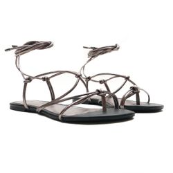 Rasteira Flat - Carol, Preta - 22001P - ANALAURACALCADOS
