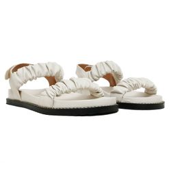 Sandália Papete - Amanda, Off White - 21200OW - ANALAURACALCADOS