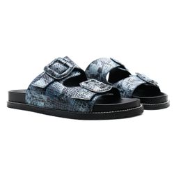 Sandália Papete - Ísis, Snake Azul - 21220 - ANALAURACALCADOS