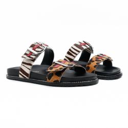 Sandália Papete - Kyara, Animal Print - 21225 - ANALAURACALCADOS