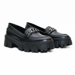 Slipper Sola Tratorada - Alice Preta - 21060 - ANALAURACALCADOS