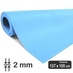 PORON Esportivo de retorno rápido Azul 2 mm - 1 x 1,37 Metros