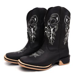 Bota Texana Masculina Country Bico Quadrado Couro ... - Andrade Country