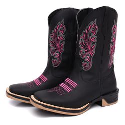Bota Texana Feminina Flores Bege Country Em Couro ... - Andrade Country