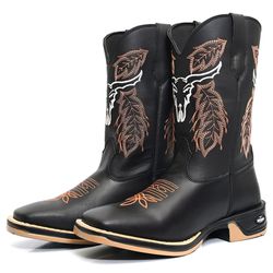 Bota Texana Masculina Sola Jump Country Bico Quadr... - Andrade Country