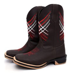 Bota Texana Masculina Country Bico Quadrado Couro ... - Andrade Country