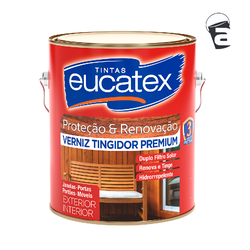 VERNIZ TINGIDOR PREMIUM MOGNO EUCATEX 3,6LT - Andraort Tintas
