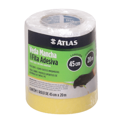 FILME MASCARAMENTO C FITA CREPE 45CMX20M ATLAS - Andraort Tintas