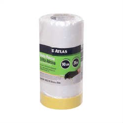 FILME MASCARAMENTO C FITA CREPE 90CMX20M ATLAS - Andraort Tintas