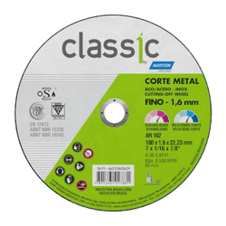 DISCO CORTE CLASSIC 7 X1,6 X 7/8 NORTON - Andraort Tintas