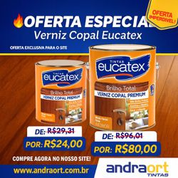 EUCATEX VERNIZ COPAL INCOLOR 900ML - Andraort Tintas