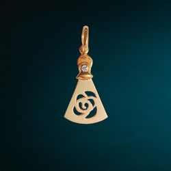 Pingente Mini Santa Teresinha de Jesus Ouro com Br... - ANNAVIVA