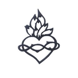 Pingente Joia Tatuada Sagrado Coração Prata - 104 - ANNAVIVA