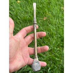 BOMBA DE MATE TERERÉ DE PRATA (DETALHE NO BOJO) - ... - ANTIGU'S