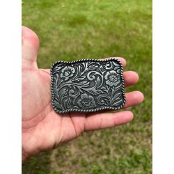 FIVELA COUNTRY FLORAL QUADRADA PRATA VELHA - florq... - ANTIGU'S