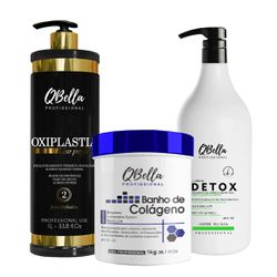 KIT QBELLA - OXIPLASTIA 1L - BANHO DE COLAGENO 1KG... - QBella Profissional