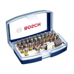 KIT COM 32 PEÇAS DE PONTAS COLORIDAS - BOSCH - 12640 - ARARENSEFERRAMENTAS