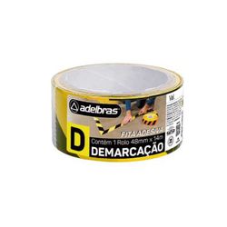 FITA PARA DEMARCAR SOLO ZEBRADA AMARELA E PRETA 48MM X 14 METROS - ADELBRAS - 20444 - ARARENSEFERRAMENTAS