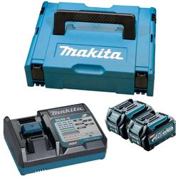 KIT 2 BATERIAS BL4025+CARREGADOR DC40RC 40V COM MALETA - MAKITA - 39151 - ARARENSEFERRAMENTAS