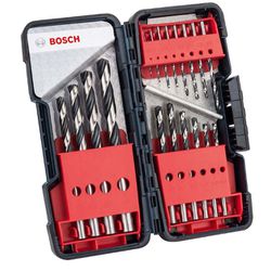 JOGO BROCA PARAL AR (1,0A10,0MM) 18 PEÇAS POINTTEQ - BOSCH - 41121 - ARARENSEFERRAMENTAS