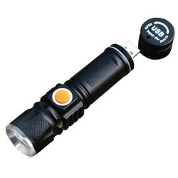 LANTERNA RECARREGAVEL MINI ALUMINIO LED COM ZOOM EC6092 - ECOODA - 41536 - ARARENSEFERRAMENTAS