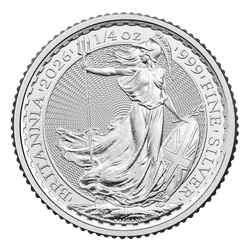  [pré-venda] Moeda de Prata 2026 British Britannia 1/4 oz Silver Coin BU - Argentum Hedge