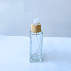 Frasco Spray De Vidro Square Incolor 150ml - Madeira - Aroma Acessórios