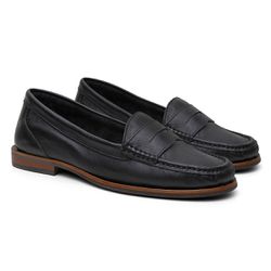 Mocassim Em Couro Legítimo 1100 Preto - Marredare