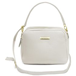 Bolsa Em Couro Legítimo Arredare 8602 Off White - Arredare