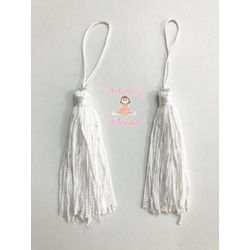 TASSEL ( PINGENTE) DE SEDA BRANCO - 2 UNIDADES - A... - ARTESANA CARTONAGEM