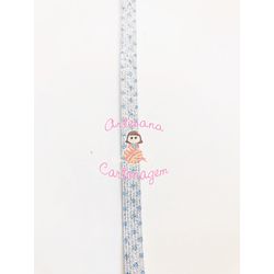 ELÁSTICO LUREX BRANCO COM BOLINHA AZUL BIC- 1 METR... - ARTESANA CARTONAGEM