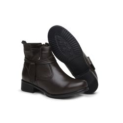 Bota Feminina String Em Couro Legítimo Confort Caf... - ARTEZANNI
