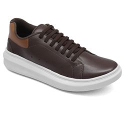 Tênis Masculino Urban Em Couro Legítimo Café - 001... - ARTEZANNI