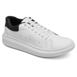 Tênis Masculino Urban Em Couro Legítimo Branco E P... - ARTEZANNI