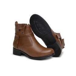 Bota Feminina String Em Couro Legítimo Confort Whi... - ARTEZANNI
