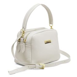 Bolsa Feminina Brooklyn Em Couro Legítimo Off Whit... - ARTEZANNI