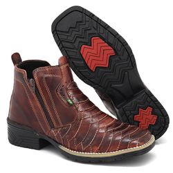 Botina Masculina Country Escamada Bico Quadrado Em... - ARTEZANNI