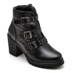 Bota Feminina Aurora em Couro Legítimo Preto com T... - ARTEZANNI