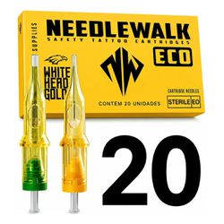 Cartucho White Head NeedleWalk Eco - Art Hands Supply - Os melhores equipamentos para tatuadores