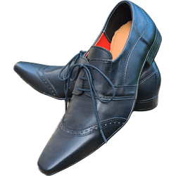 Sapato Masculino Italiano em Couro Preto Fosco Esc... - Art Sapatos ®