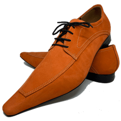 Sapato Masculino Italiano em Camurça - Laranja Ref... - Art Sapatos ®
