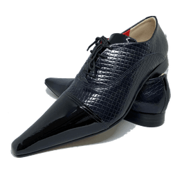 Sapato Masculino Italiano em Couro Preto Tricê Exe... - Art Sapatos ®