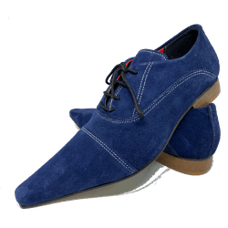 Sapato Masculino Italiano em Nobuk Azul - Ocean Gl... - Art Sapatos ®