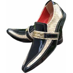 Sapato Masculino Italiano em Couro Social Executiv... - Art Sapatos ®