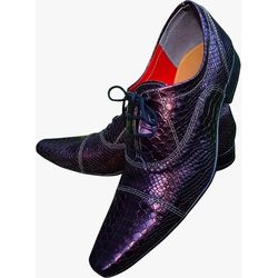 Sapato Masculino Italiano Em Couro Roxo Nihil Ref:... - Art Sapatos ®