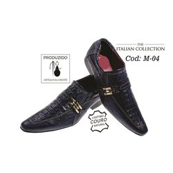 Sapato Masculino Italiano Em Couro Azul Jacaré - 0... - Art Sapatos ®
